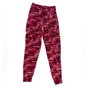 Gorpcore Cozy Fall Soft Stretch Pink Camouflage Cargo Elastic Waist Pull-On Pant